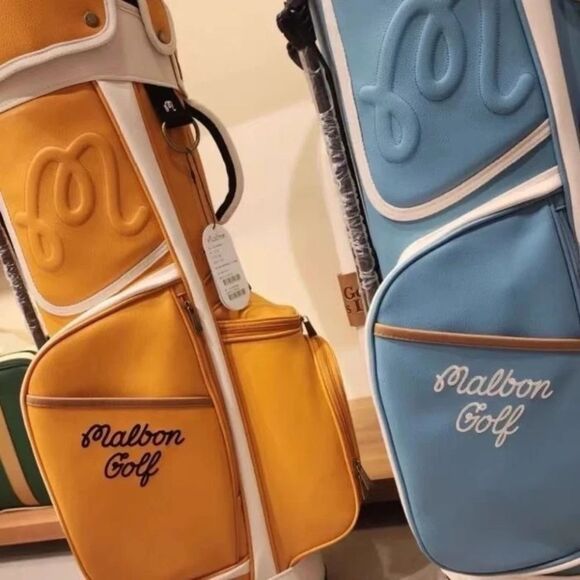 MALBON GOLF Caddy Bag Blue Yellow Waterproof and Portable - Picture 5 of 6
